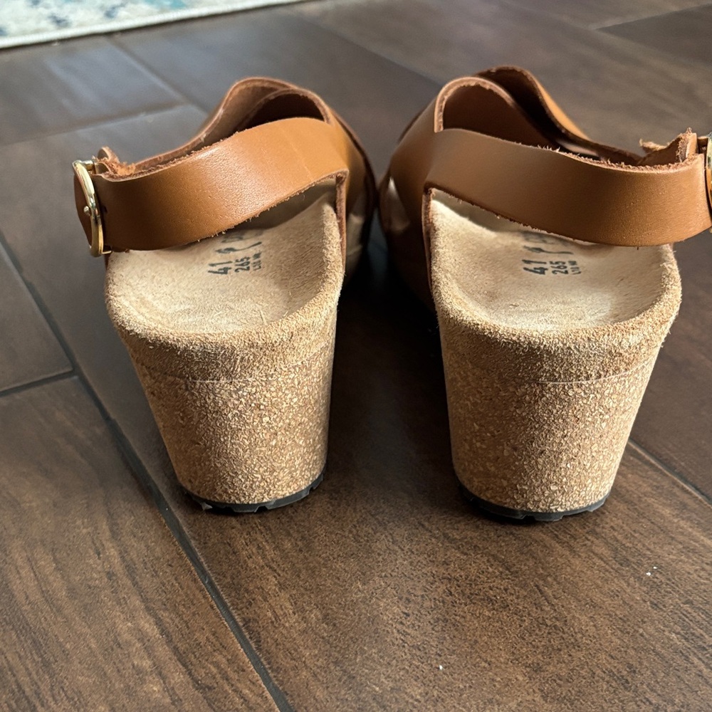 Birkenstock Papillio Samira Tan Cross-Strap Sandals - 41 - Picture 3 of 4